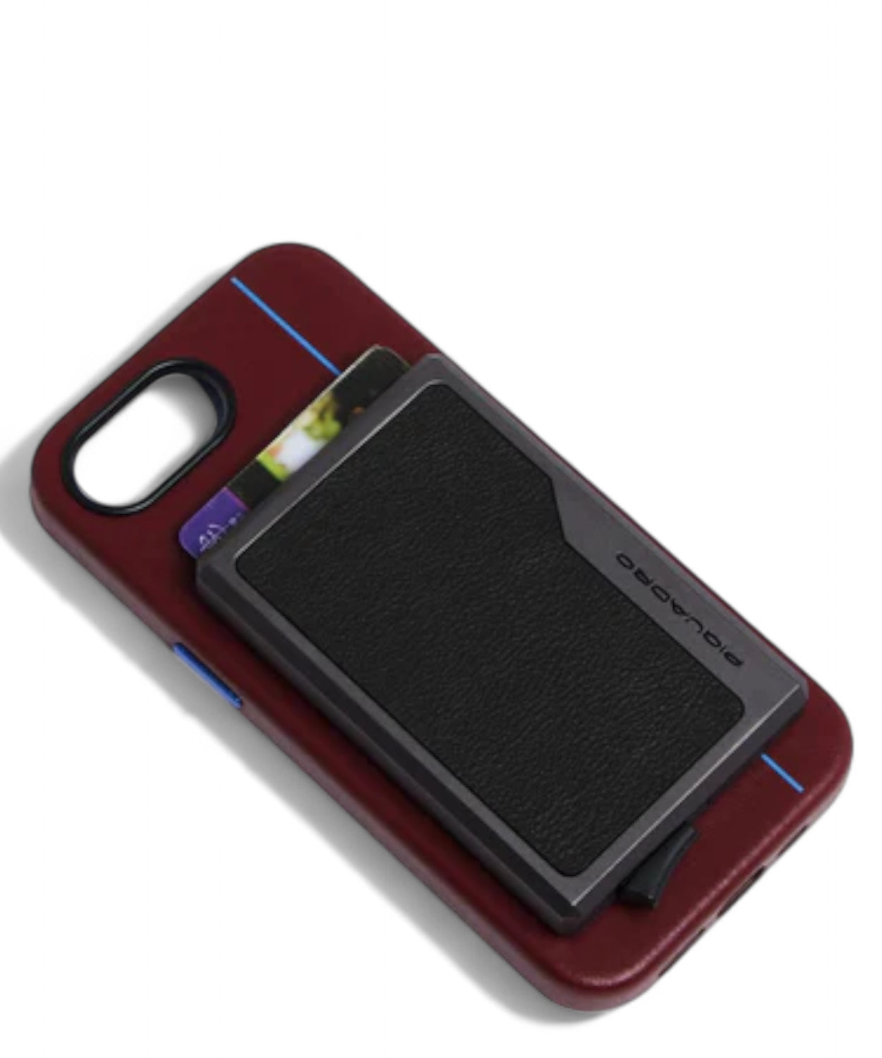 Portacarte MagSafe in Alluminio e Pelle Piquadro