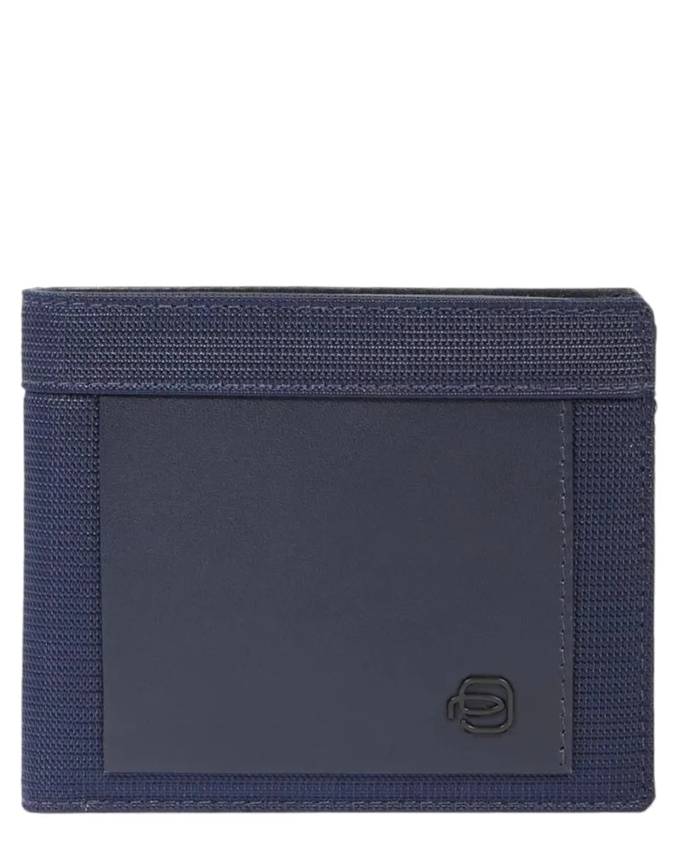 Portafogli in Pelle e Tessuto Riciclato con Volantino Porta Documenti e Protezione RFID-Piquadro-Portafogli-Vittorio Citro Boutique