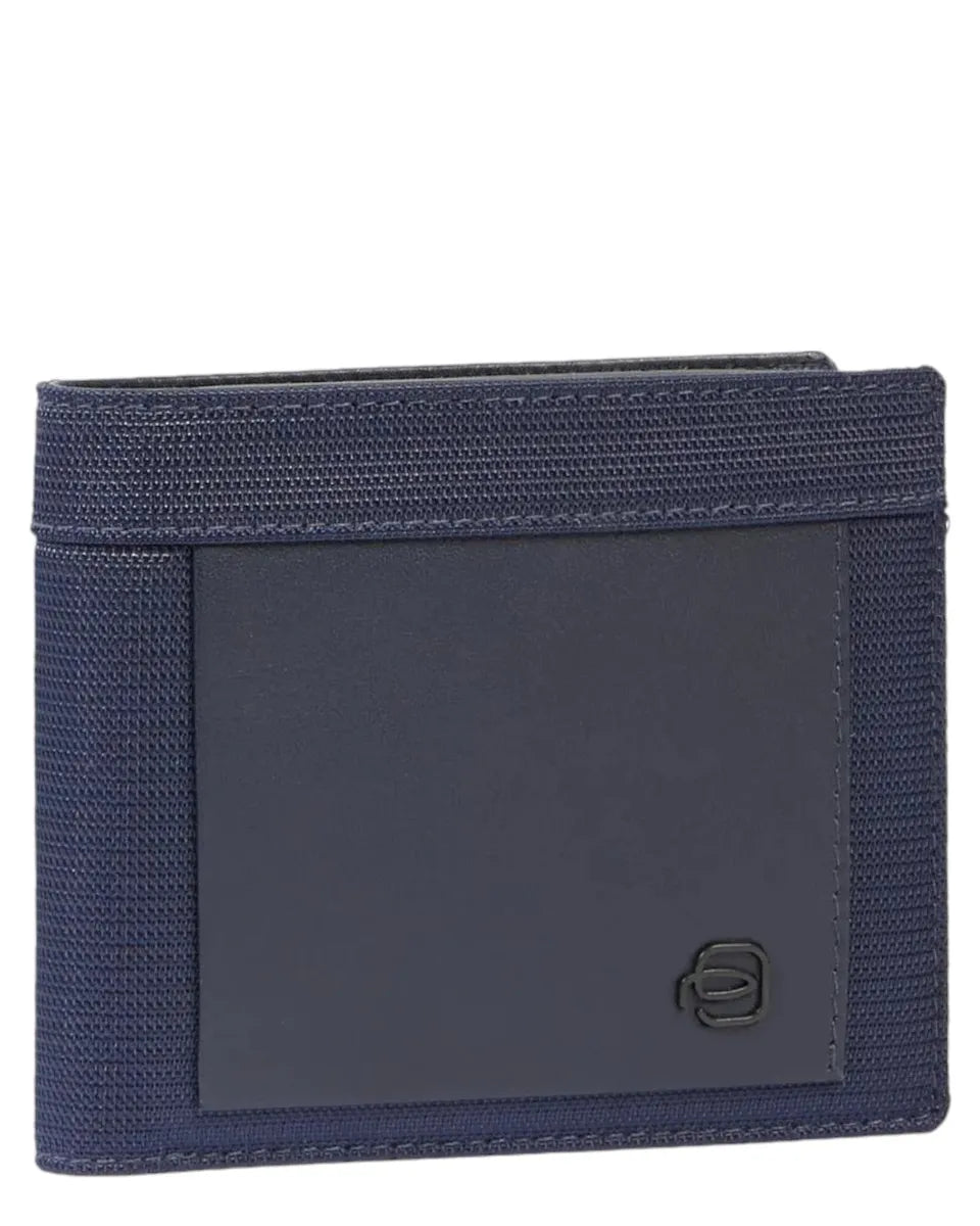 Portafogli in Pelle e Tessuto Riciclato con Volantino Porta Documenti e Protezione RFID-Piquadro-Portafogli-Vittorio Citro Boutique