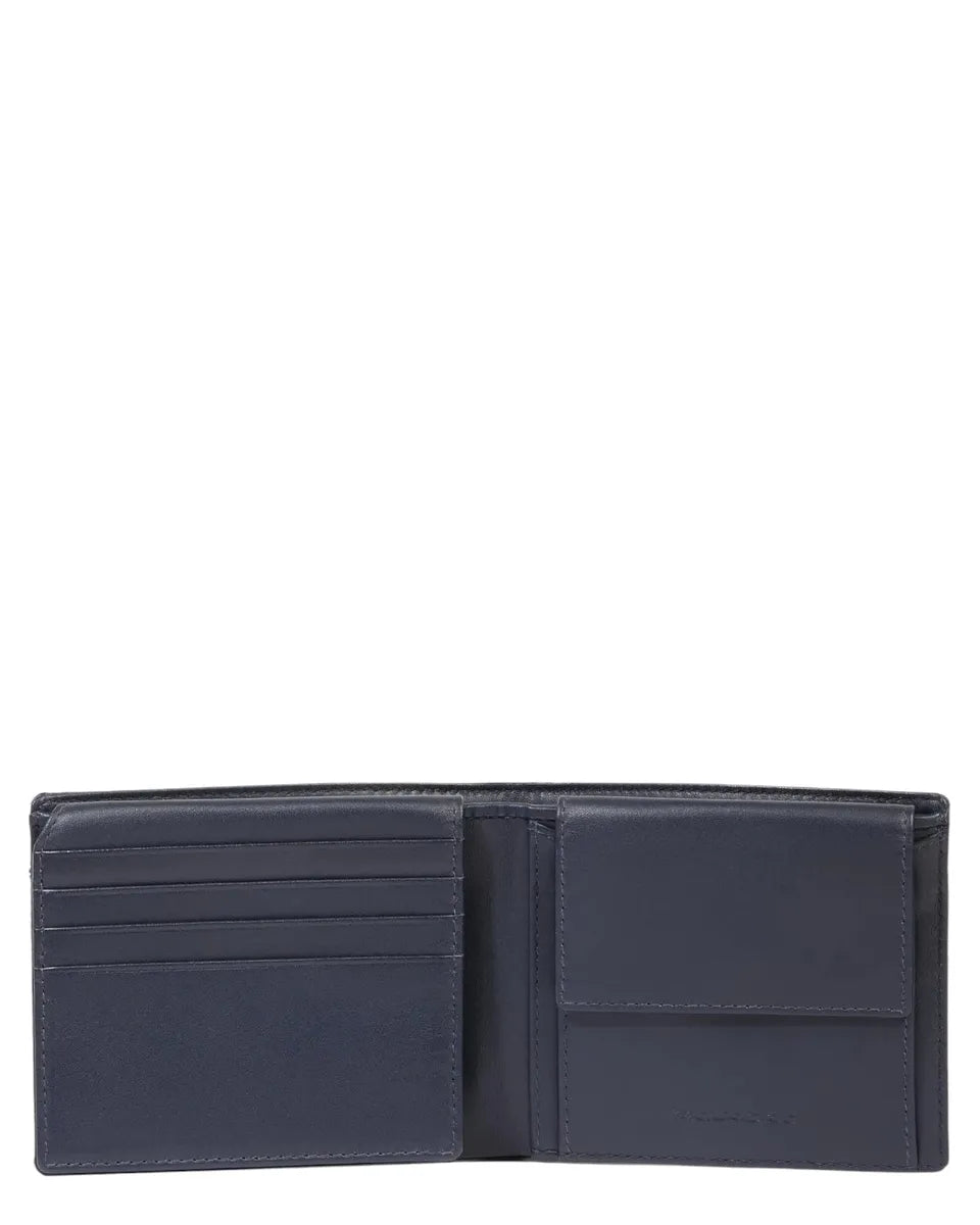 Portafogli in Pelle e Tessuto Riciclato con Volantino Porta Documenti e Protezione RFID-Piquadro-Portafogli-Vittorio Citro Boutique