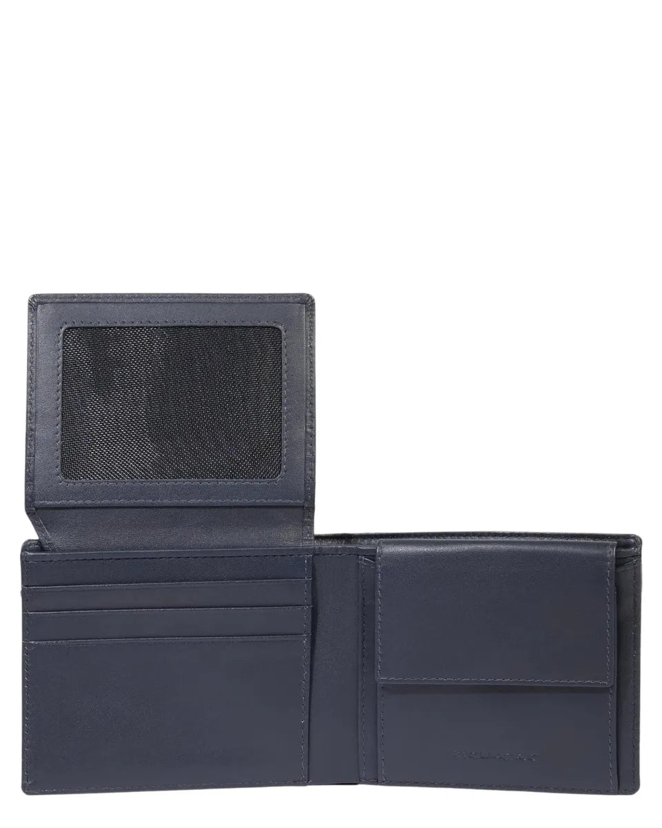 Portafogli in Pelle e Tessuto Riciclato con Volantino Porta Documenti e Protezione RFID-Piquadro-Portafogli-Vittorio Citro Boutique