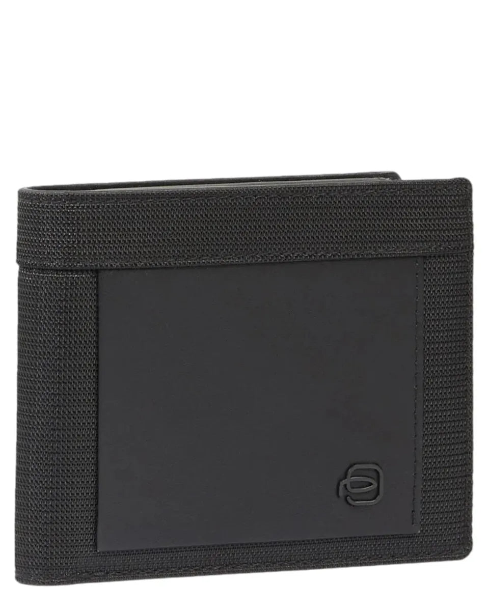 Portafogli in Pelle e Tessuto Riciclato con Volantino Porta Documenti e Protezione RFID-Piquadro-Portafogli-Vittorio Citro Boutique