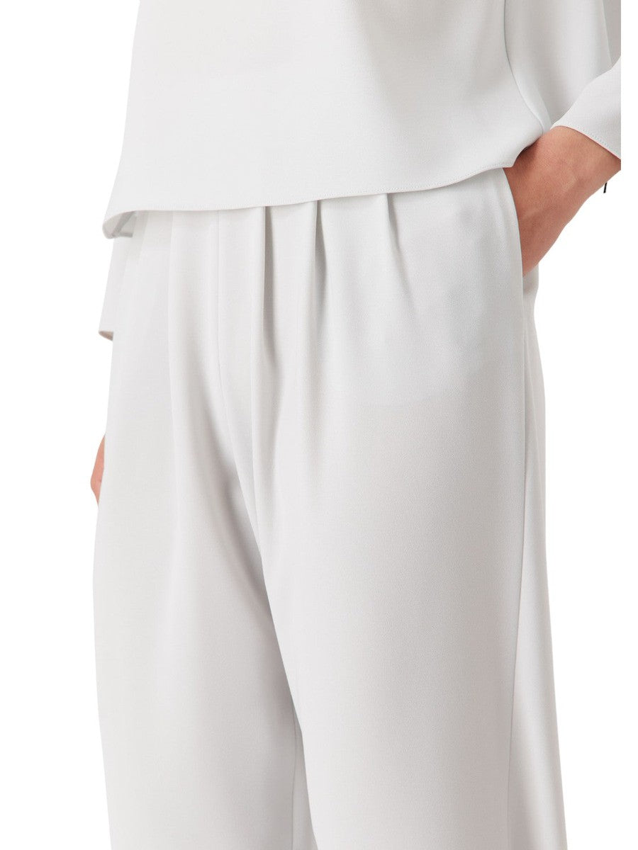 Pantaloni a vita alta con pinces in tecno cady-Emporio Armani-Pantaloni-Vittorio Citro Boutique