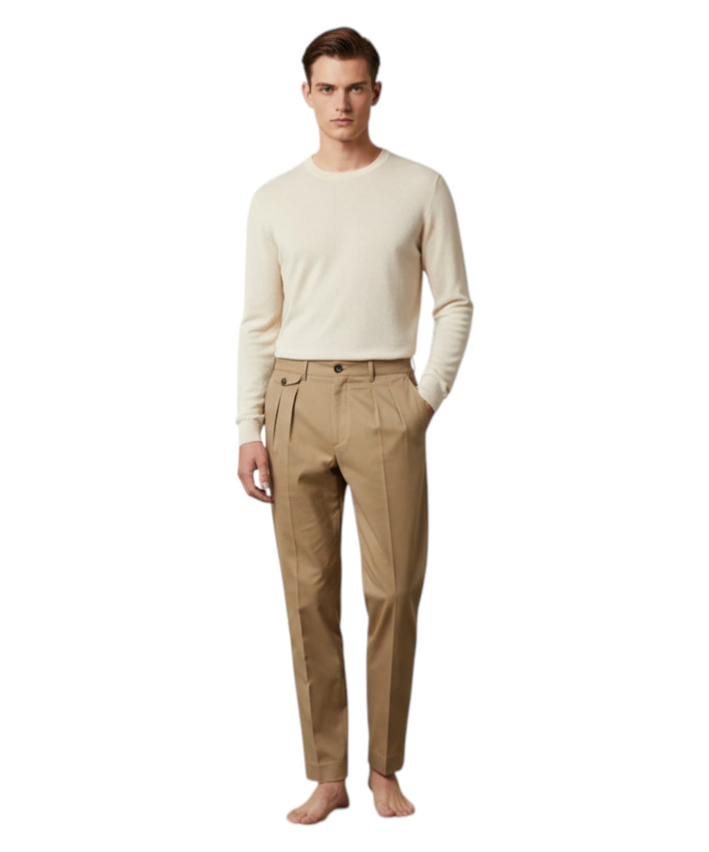 Pantalon homme Be Able Sammy beige à double pince