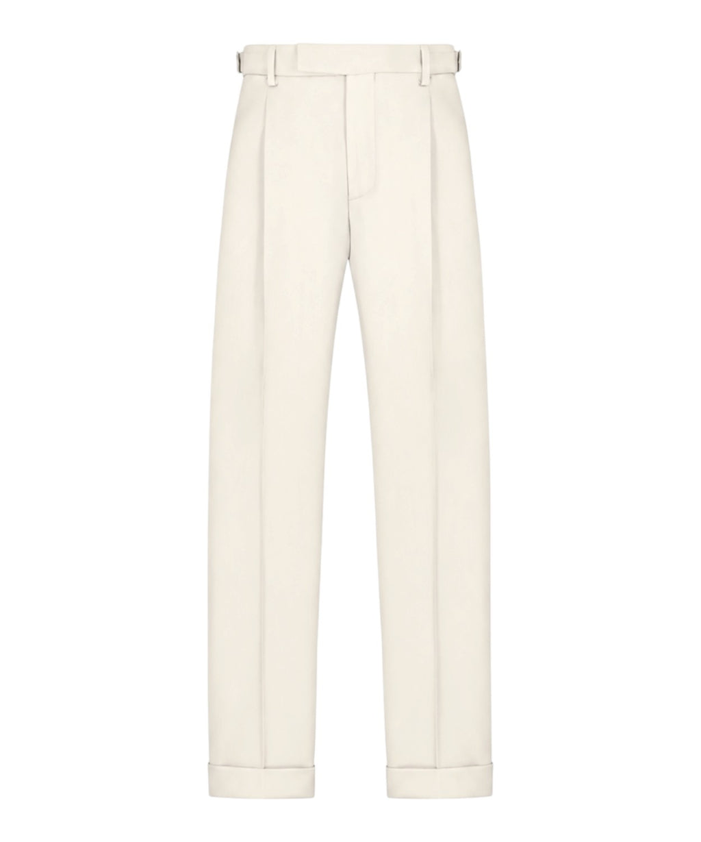 Pantalons Homme à pinces en sergé de laine stretch