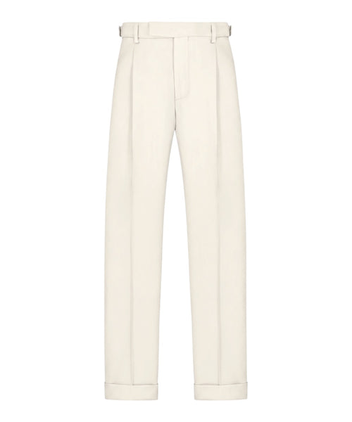 Pantalons Homme à pinces en sergé de laine stretch