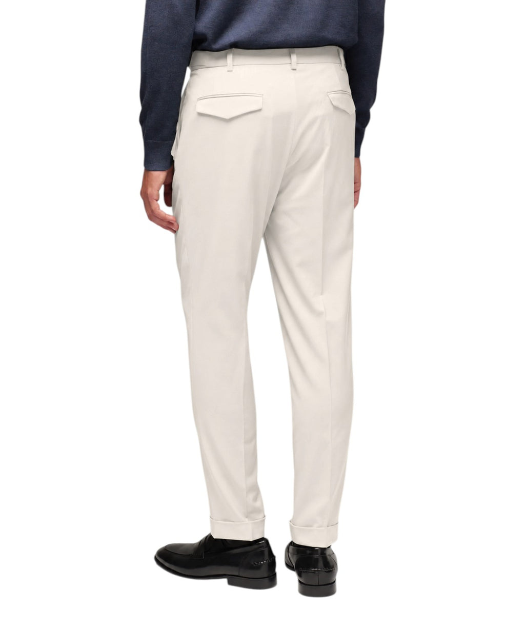 Pantalons Homme à pinces en sergé de laine stretch