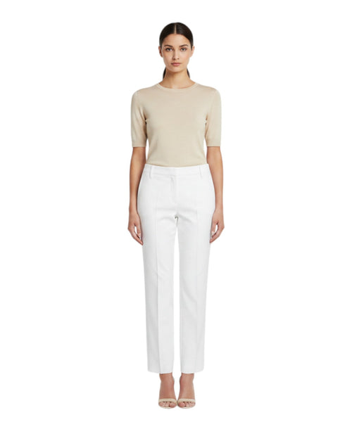 Pantalon cigarette en coton biologique et popeline stretch
