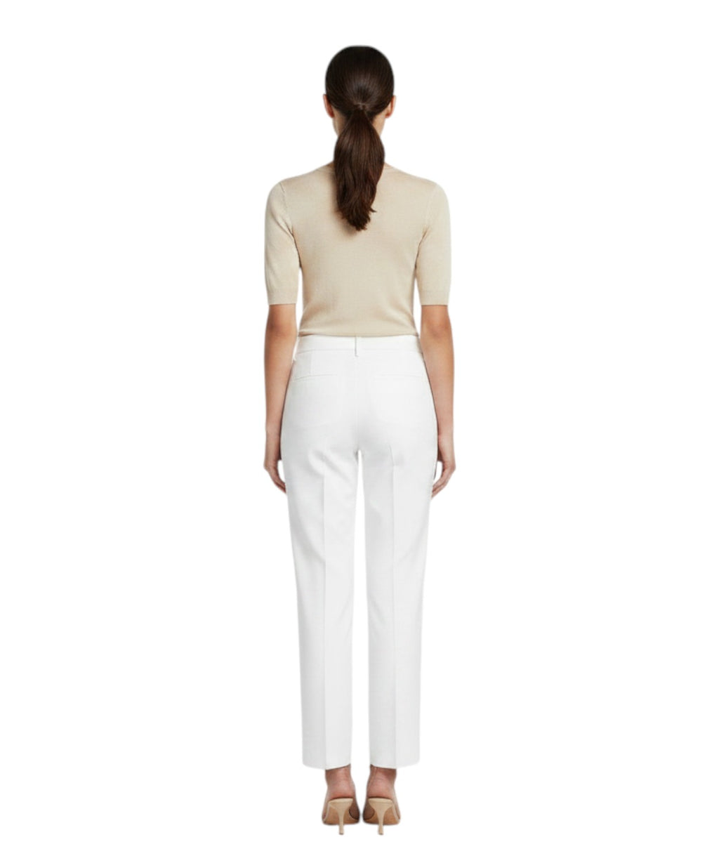 Pantalon cigarette en coton biologique et popeline stretch