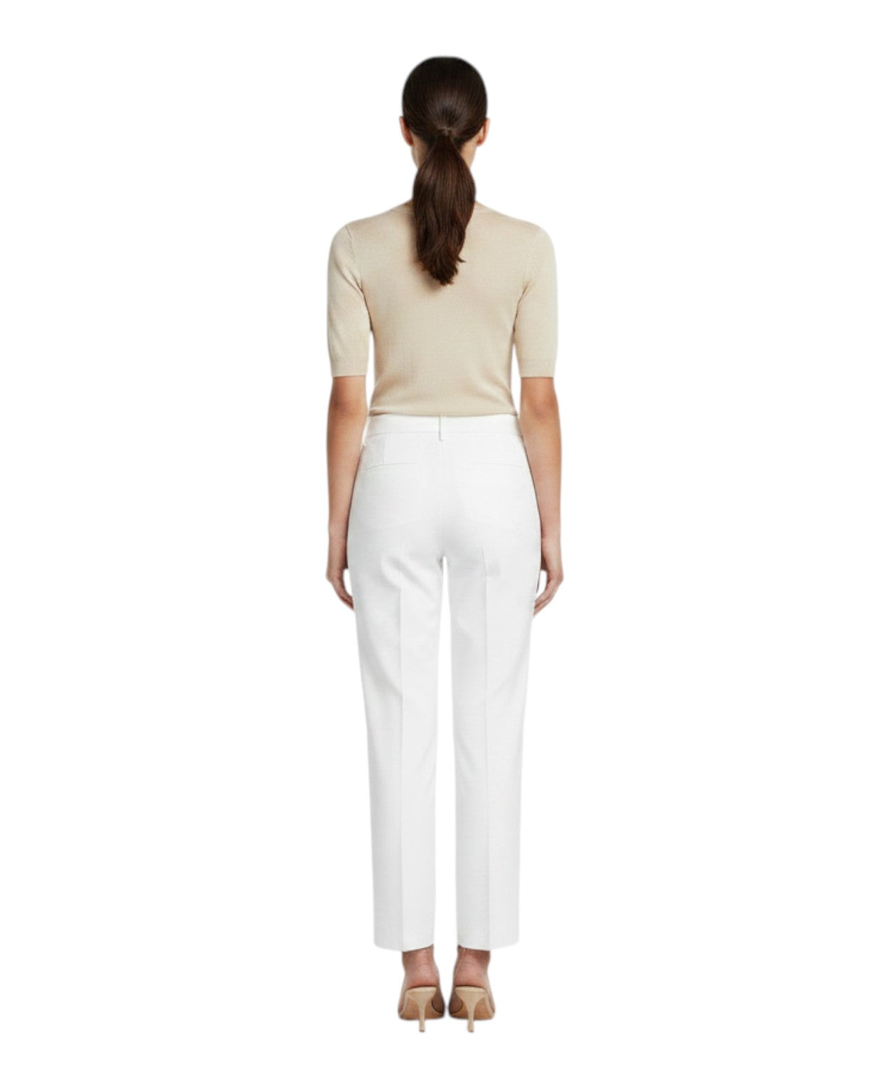 Pantalon cigarette en coton biologique et popeline stretch