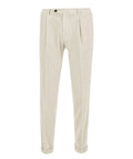 Pantalons Homme Michael Coal côtelés avec plis