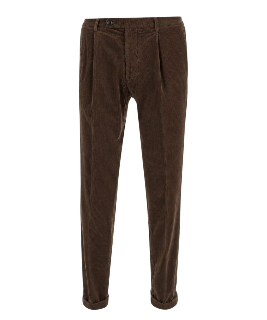 Pantalons Homme Michael Coal côtelés avec plis