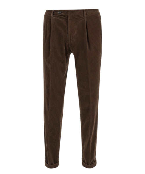 Pantalons Homme Michael Coal côtelés avec plis