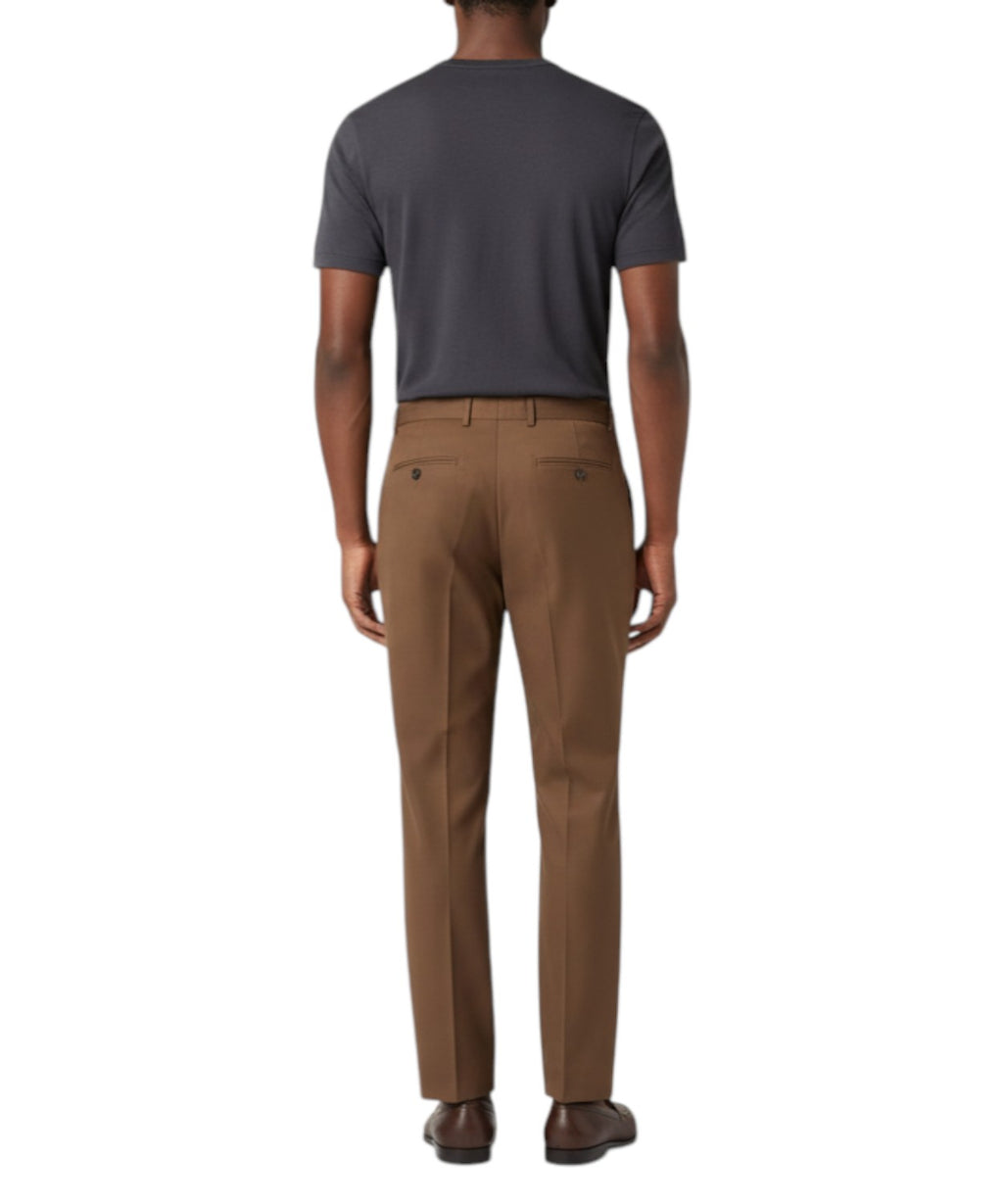 Be Able pantalon homme Tabacco avec boucle et pli central
