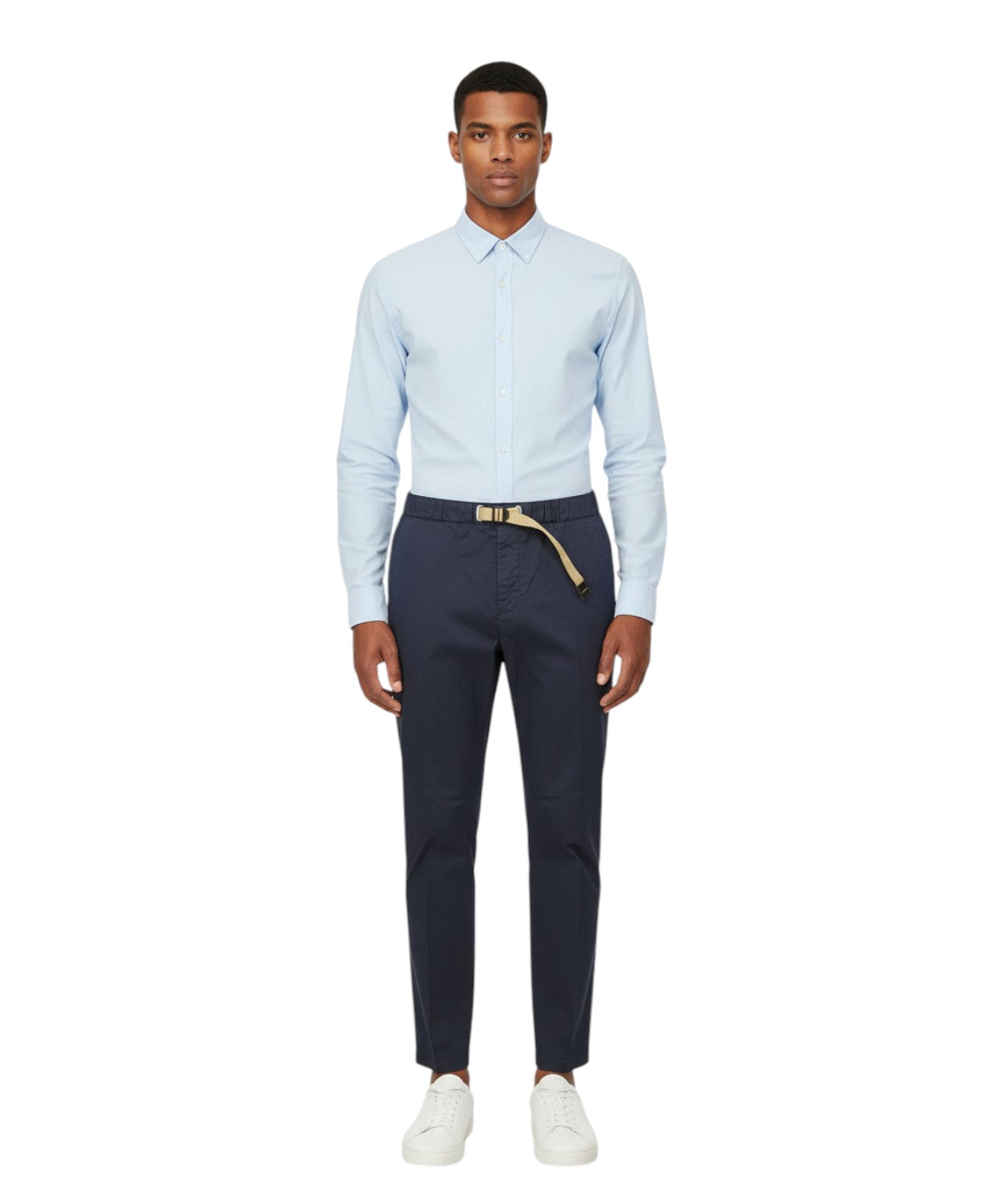 Pantalon GREG Homme White Sand avec Cordon en Mélange Lin