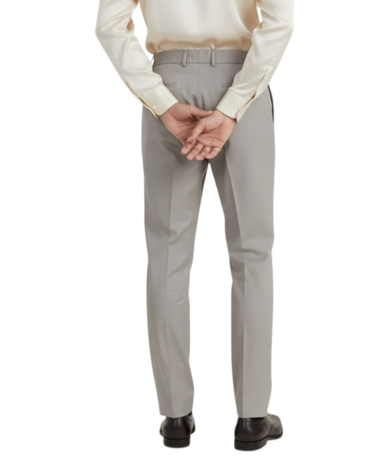 Pantalone Uomo Grigio Doppia Pince Be Able Sammy