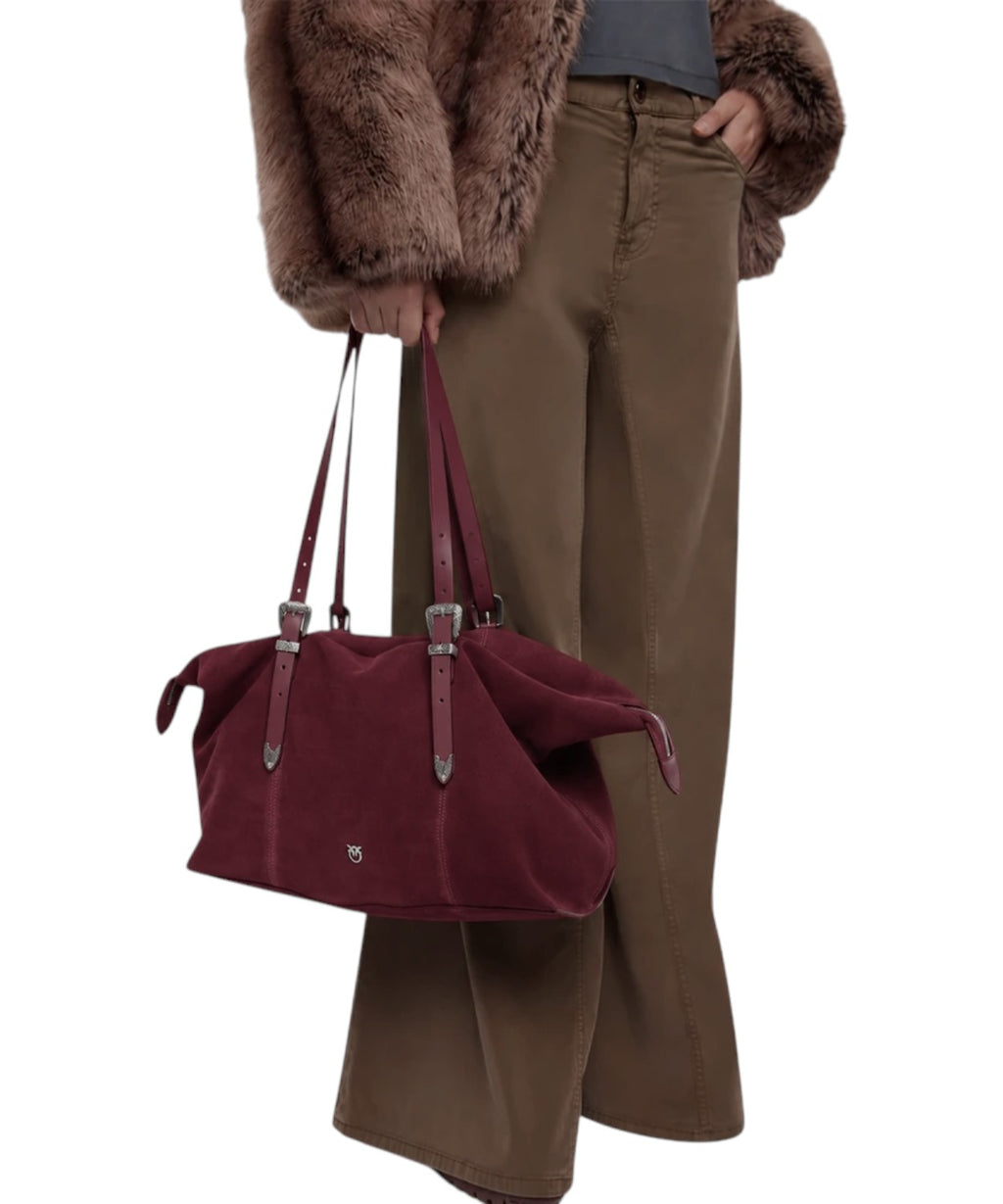 Sac cabas Pinko en daim avec détails d’inspiration texane