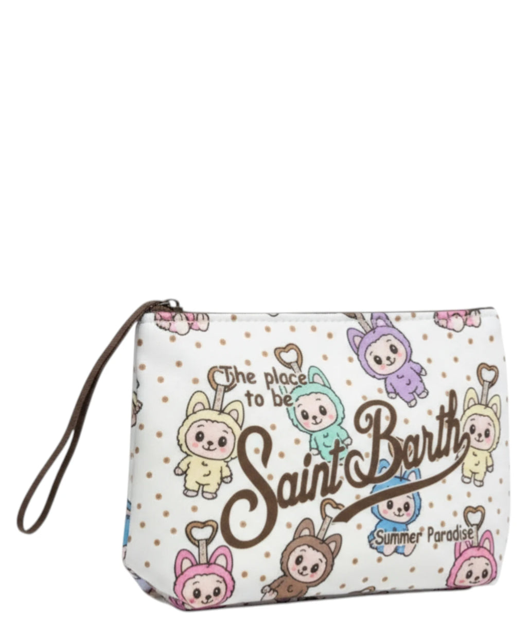 Pochette Aline Puppy MC2 Saint Barth avec logo et imprimé