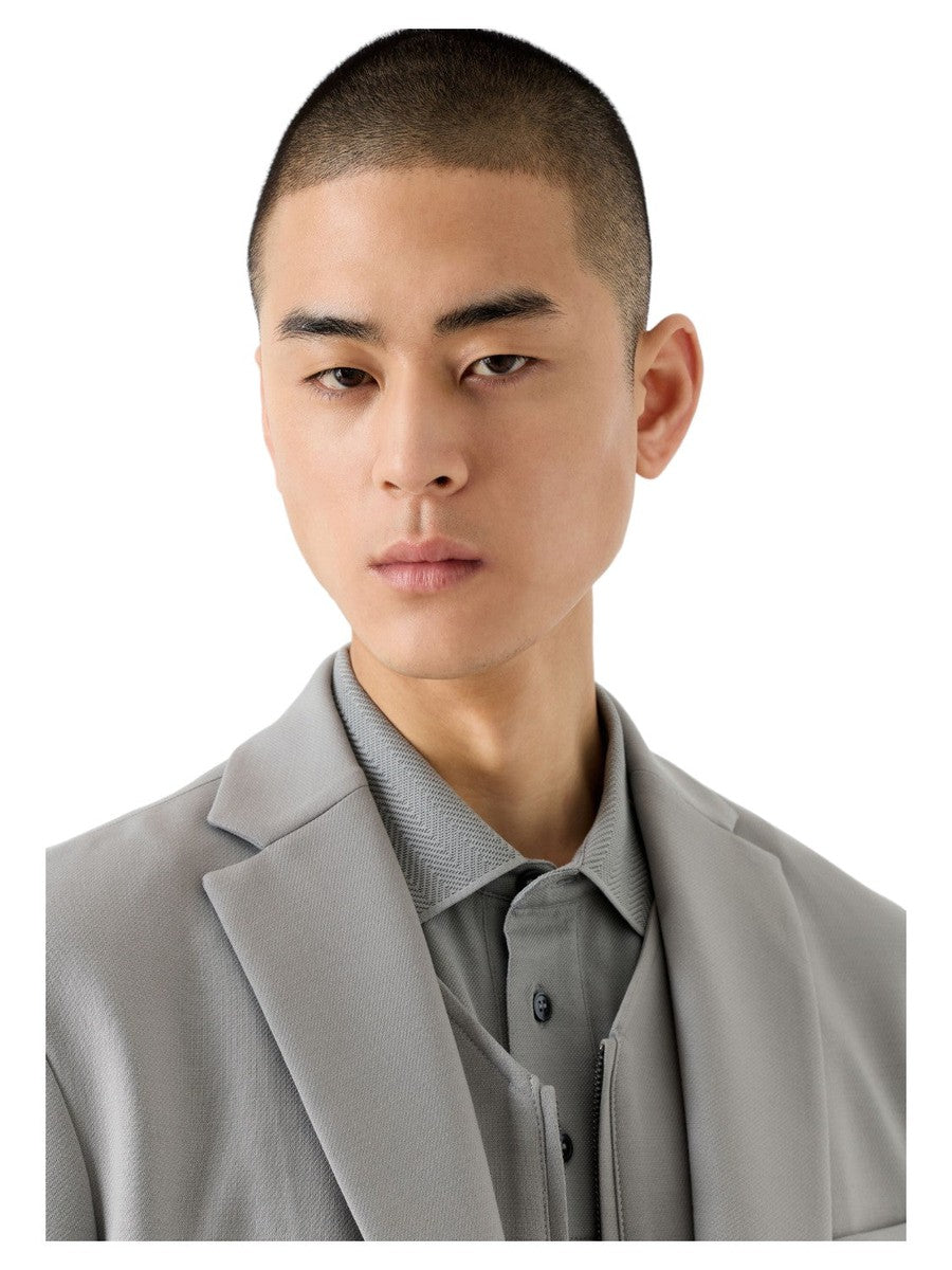 Polo in piquet mercerizzato con profili chevron-Emporio Armani-Polo-Vittorio Citro Boutique