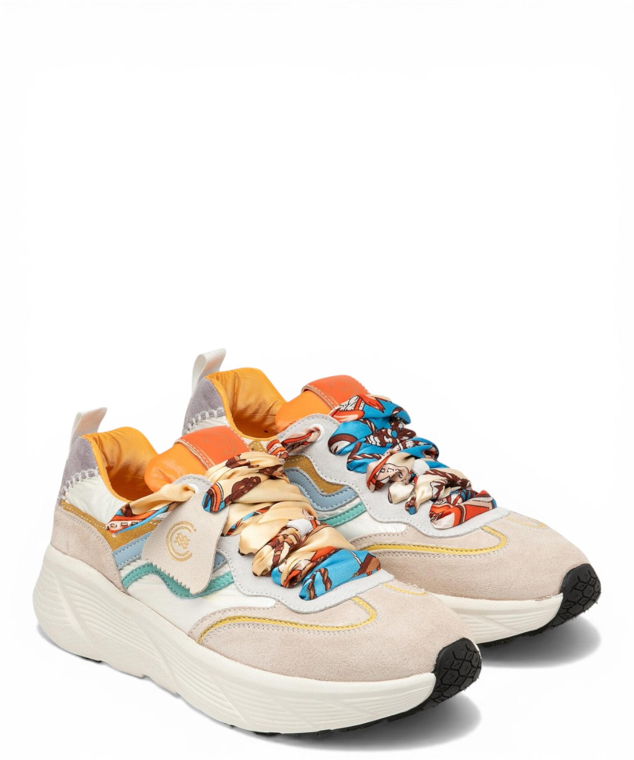 Baskets Primabase Fuji Multicolores en Daim et Cuir