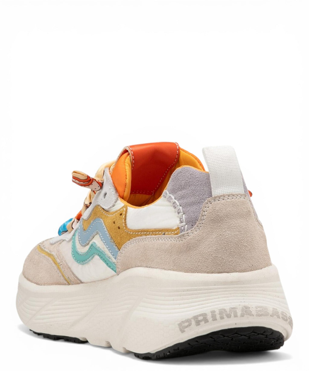 Baskets Primabase Fuji Multicolores en Daim et Cuir