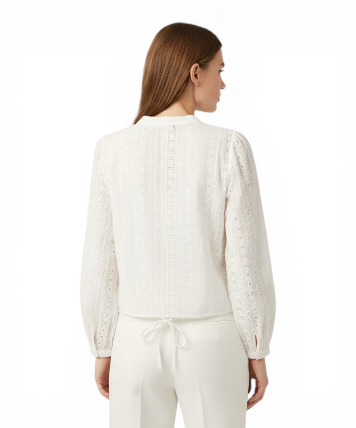 Blouse MC2 Saint Barth en dentelle sangallo avec liens