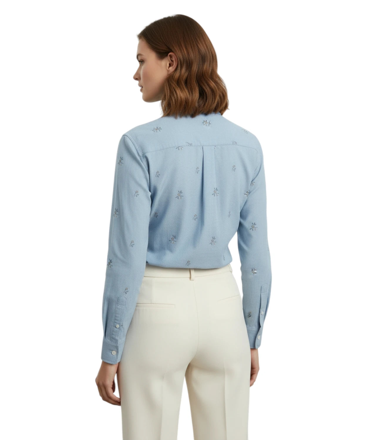 Chemise Femme Denim avec Broderies Florales MC2 Saint Barth