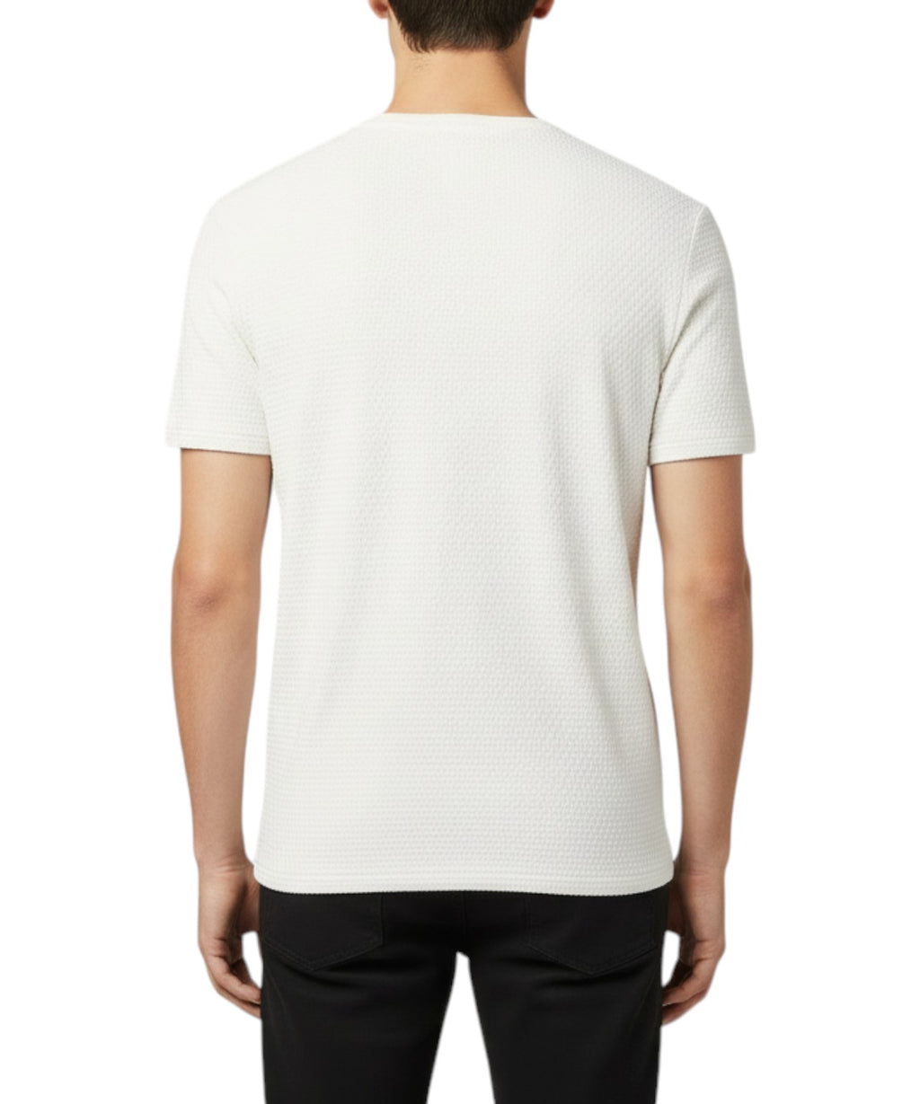 T-shirt en jersey bielastique gaufré à manches courtes