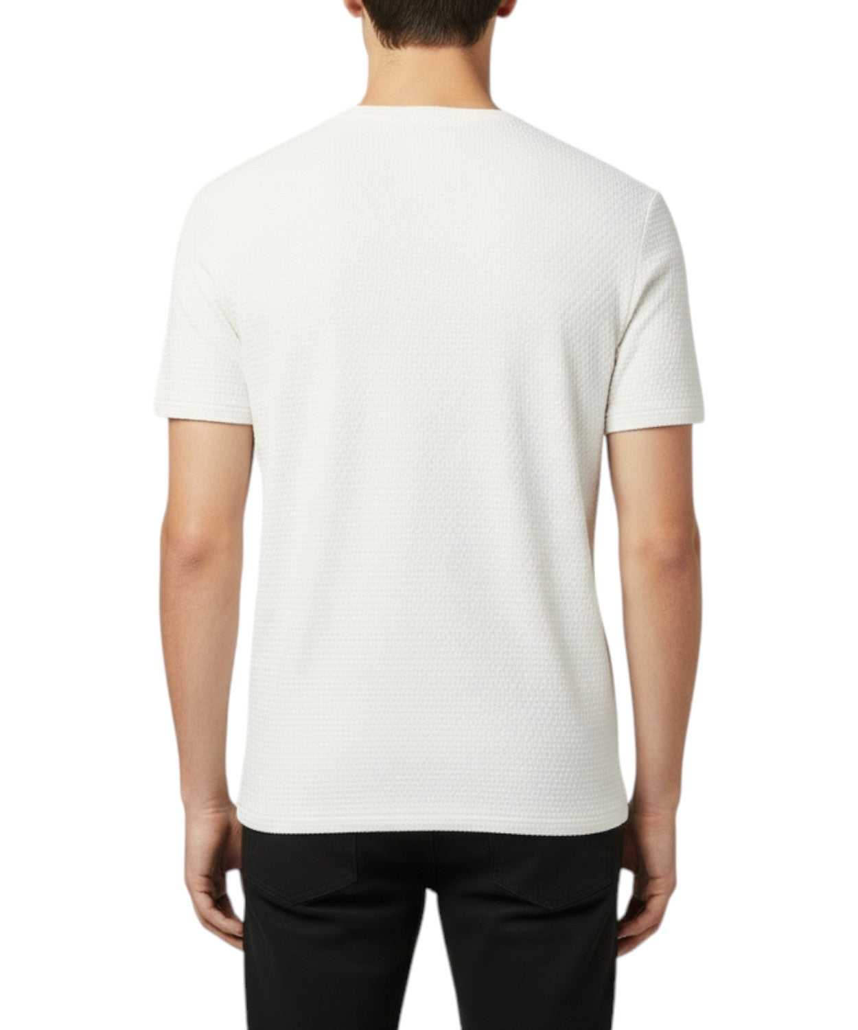 T-shirt en jersey bielastique gaufré à manches courtes
