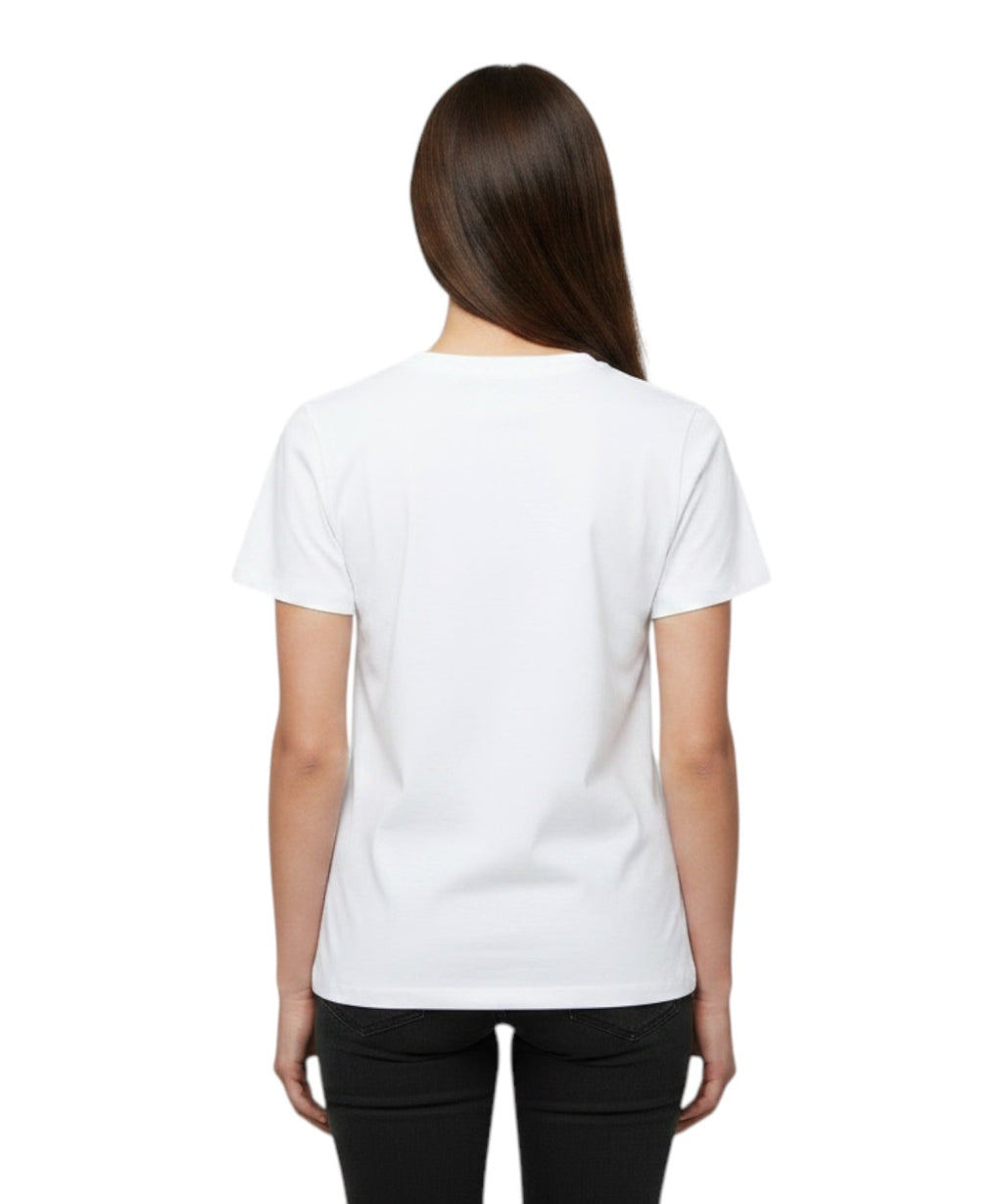 T-shirt Emilie MC2 Saint Barth avec broderie et corne appliquée