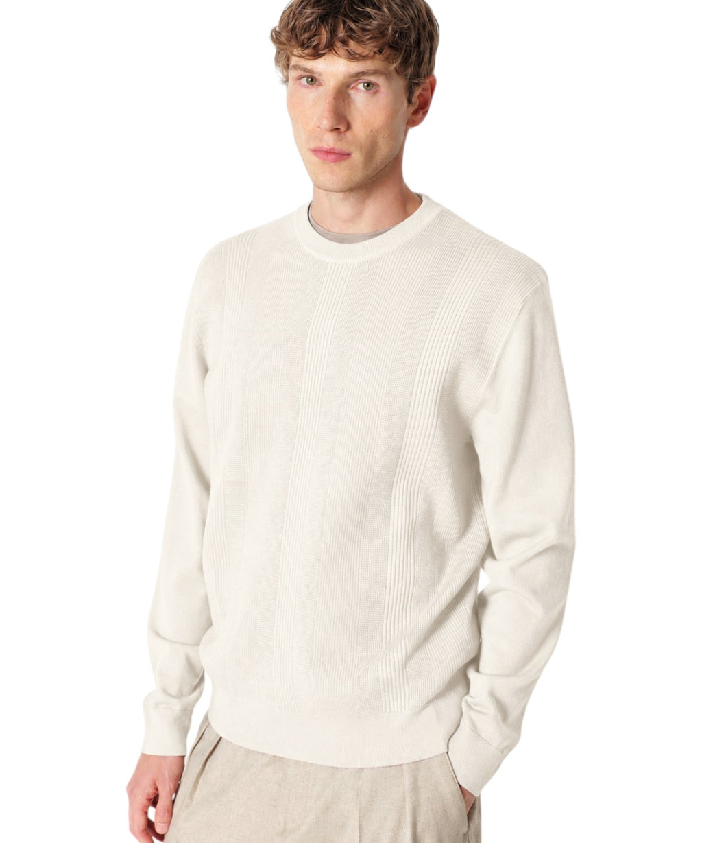Pull Homme Regimental en mélange de laine mérinos