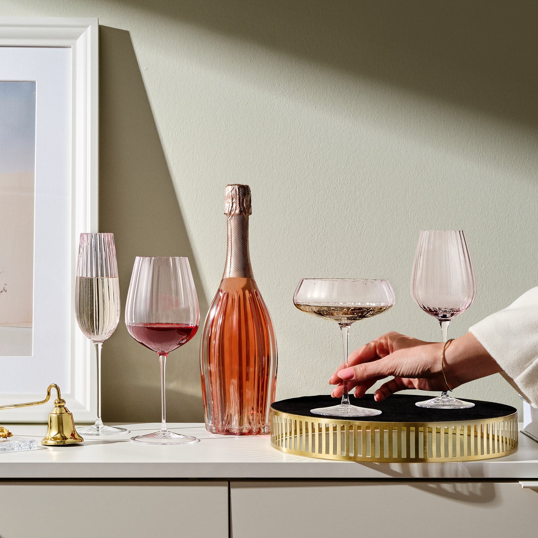 Round Up Dusty Rose Set of 2 Coupe glasses-NUDE EU-Coupe glass-Vittorio Citro Boutique