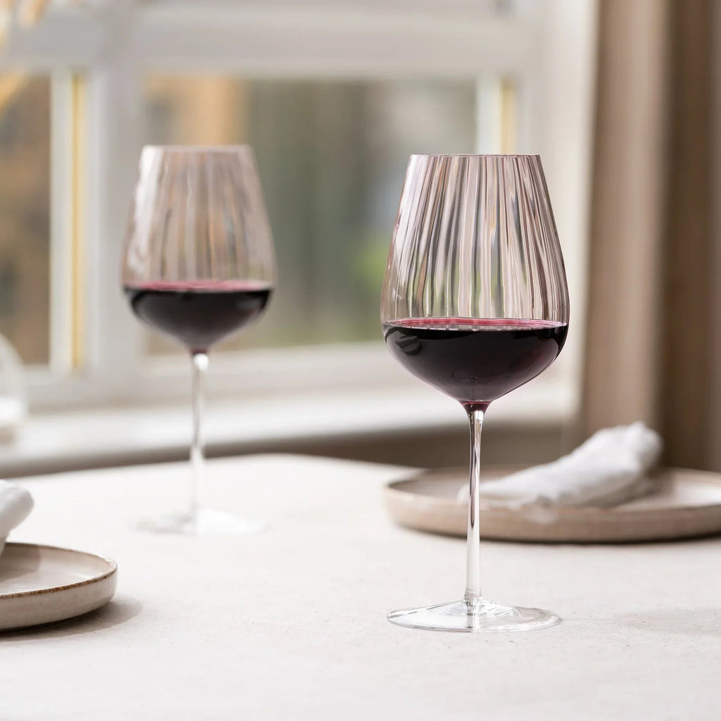 Set de 2 verres à vin rouge Round Up couleur rose antique.