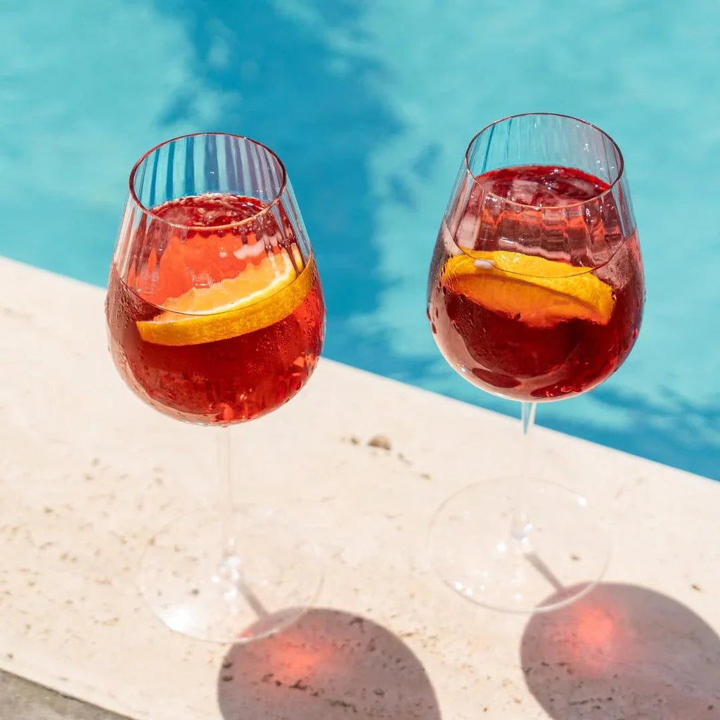 Set de 2 verres à vin rouge Round Up couleur rose antique.
