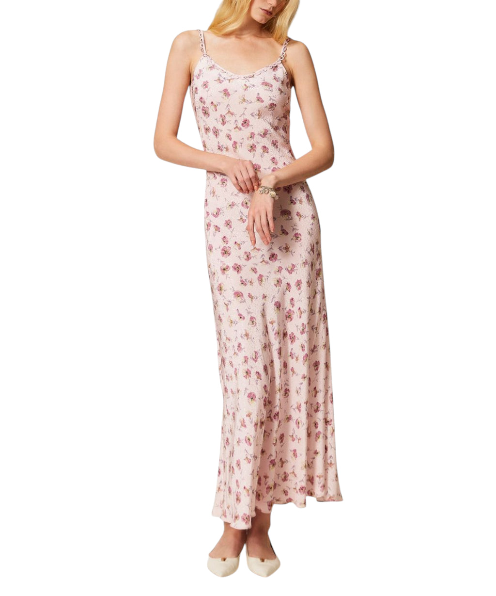 Robe longue fleurie TWINSET en viscose