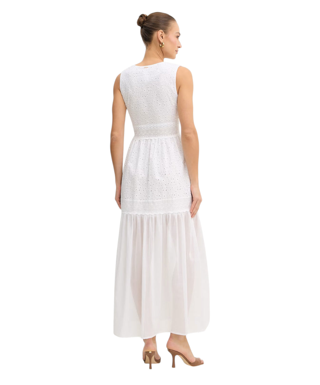 Robe longue Twinset en dentelle Sangallo