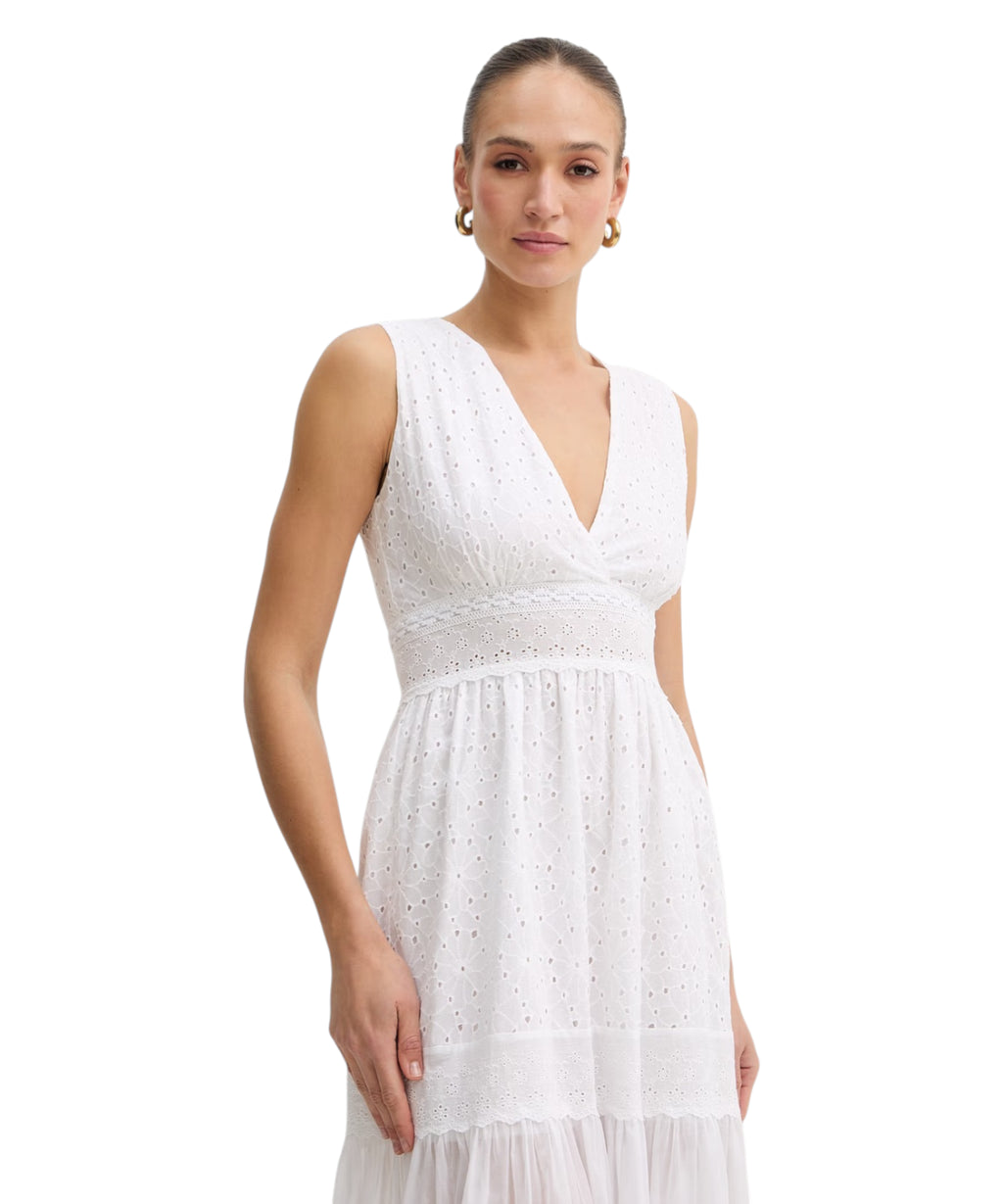 Robe longue Twinset en dentelle Sangallo