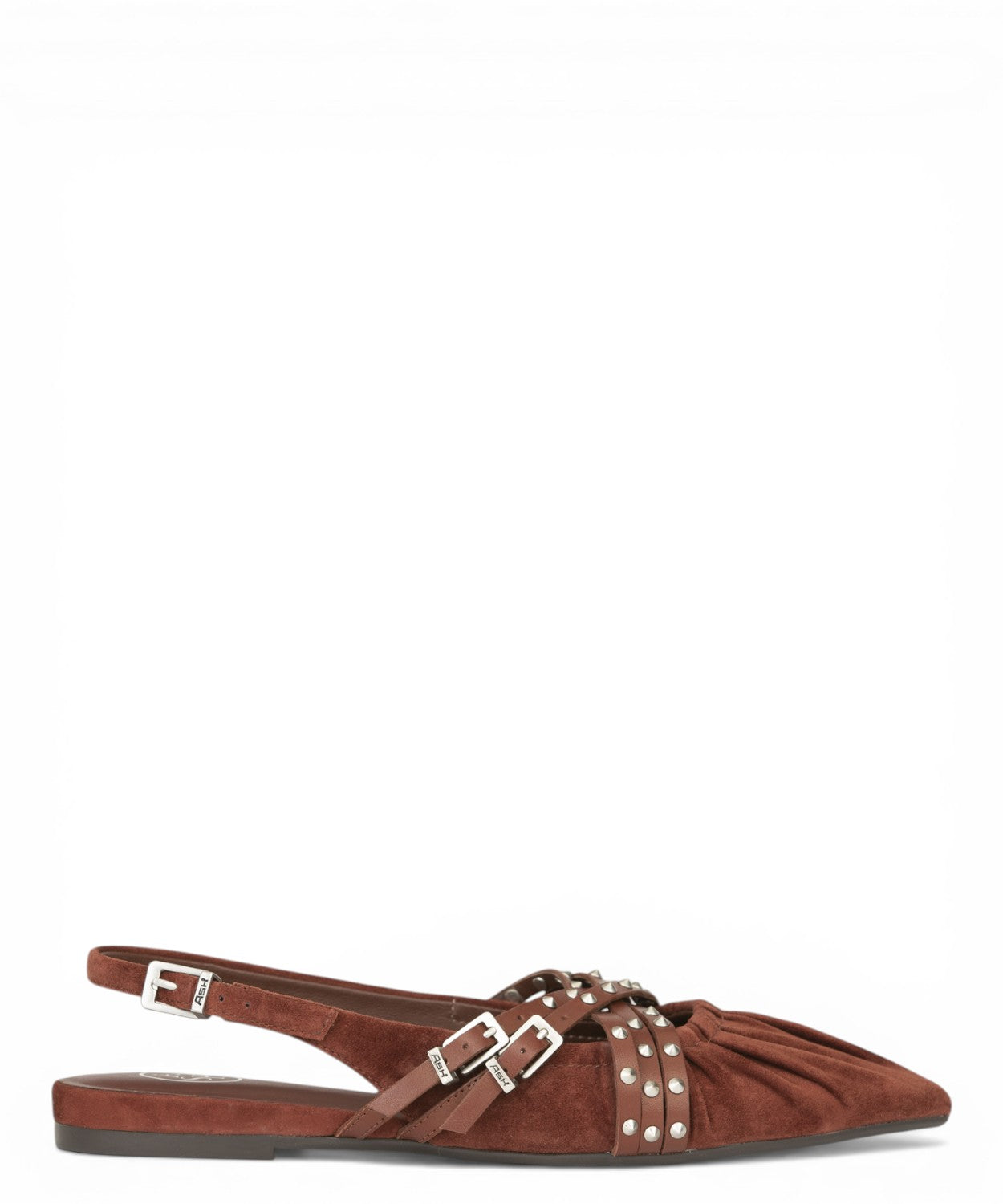Ballerine slingback Ash Bianca en daim avec clous