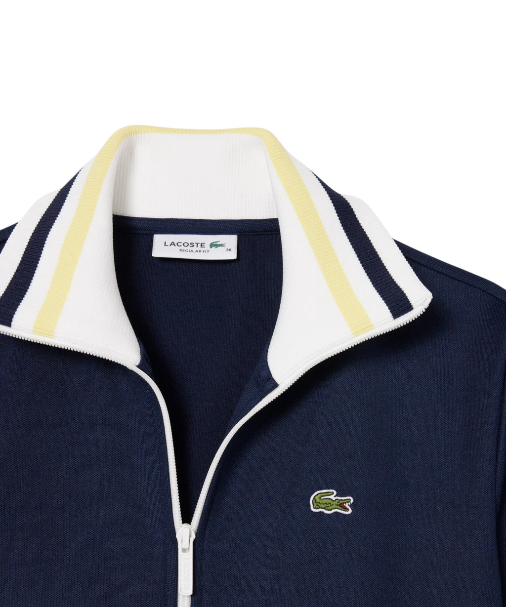 Sweat-shirt zippé Lacoste femme en coton biologique piqué