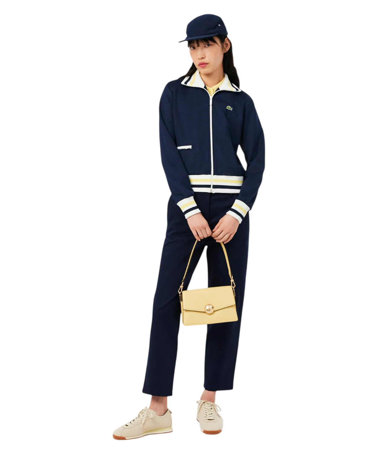 Felpa Lacoste Donna Zip in Cotone Organico Piqué