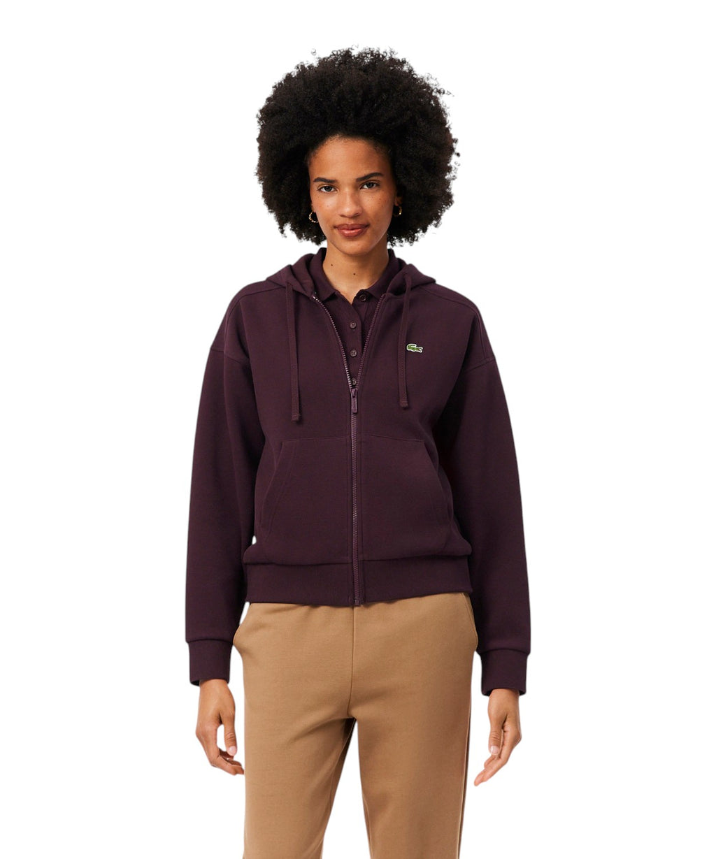 Sweat-shirt Lacoste zippé à capuche en piqué double face