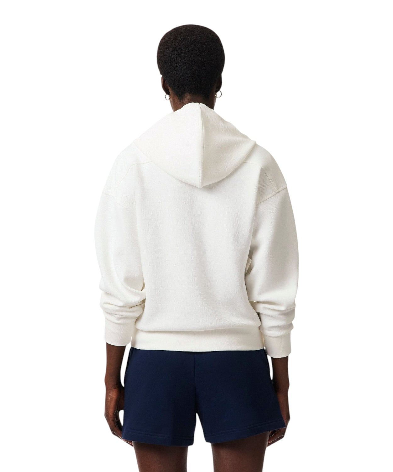 Felpa Lacoste con Zip e Cappuccio in Piqué Double Face
