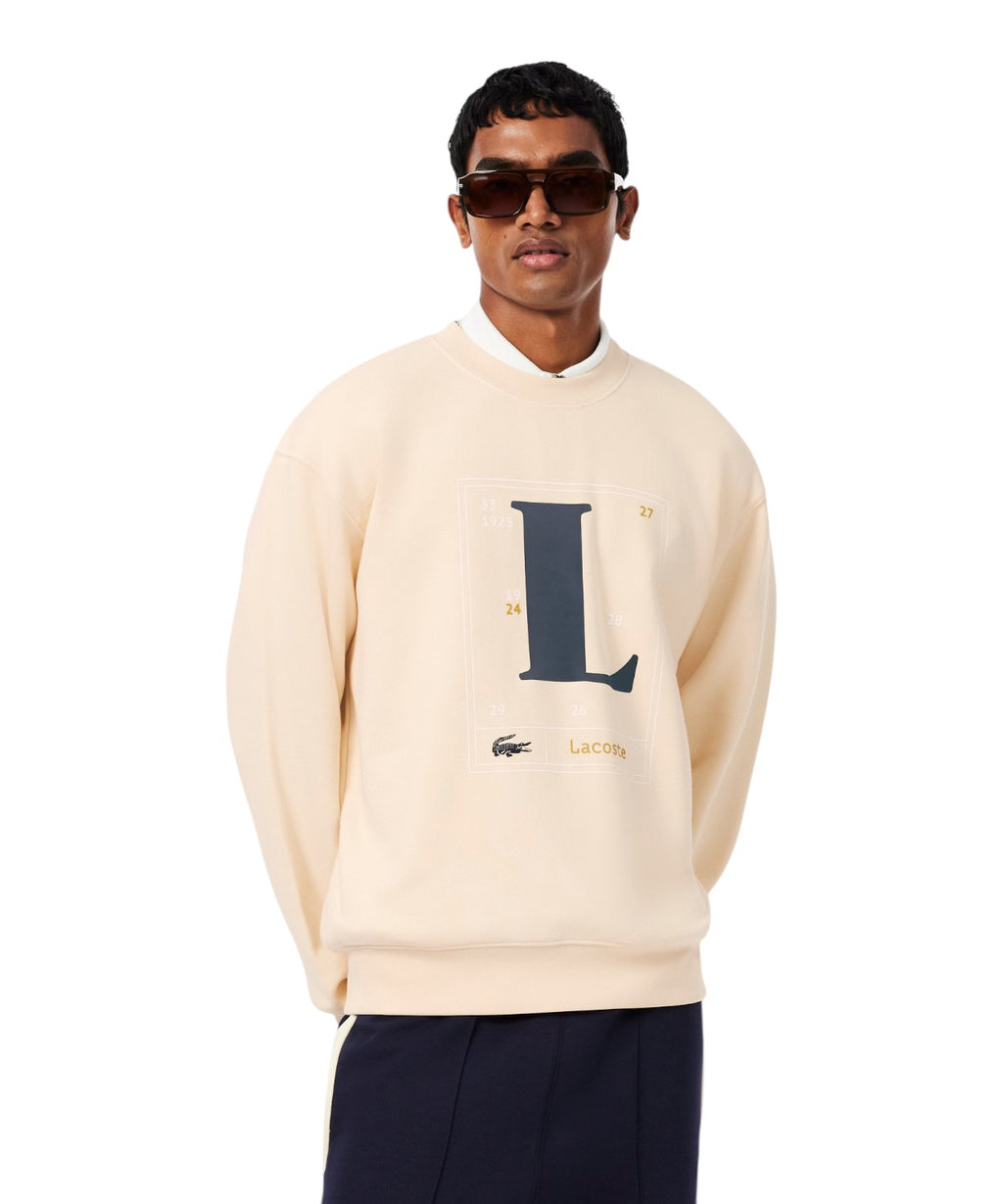 Sweatshirt Homme Lacoste en coton molletonné avec imprimé graphique