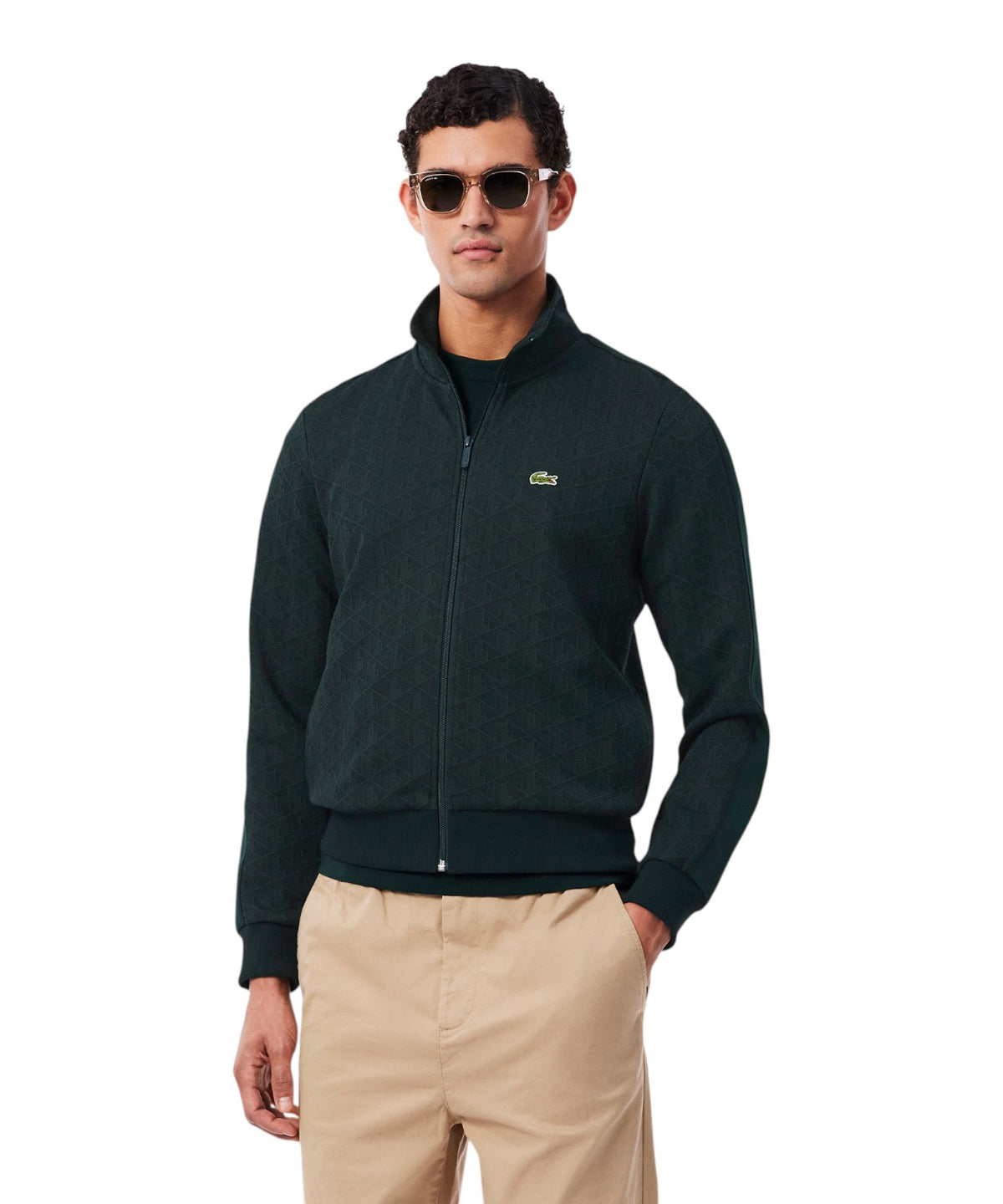 Veste de survêtement homme Lacoste en jacquard avec fermeture éclair