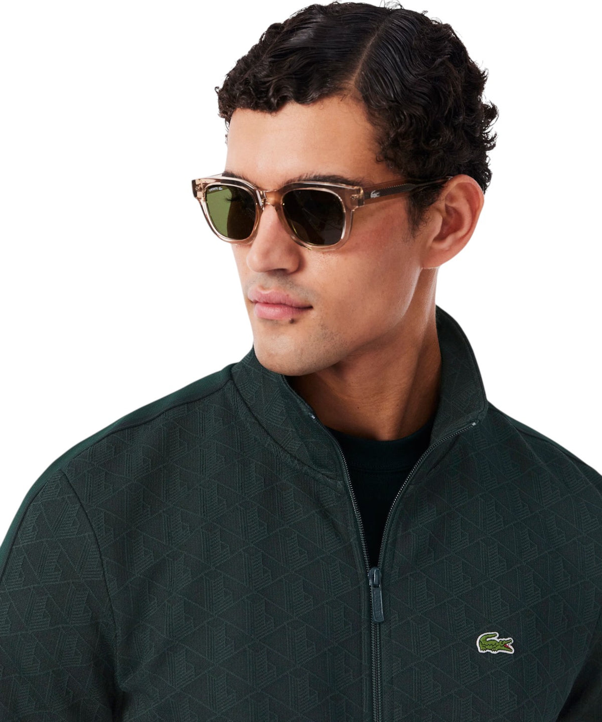 Veste de survêtement homme Lacoste en jacquard avec fermeture éclair
