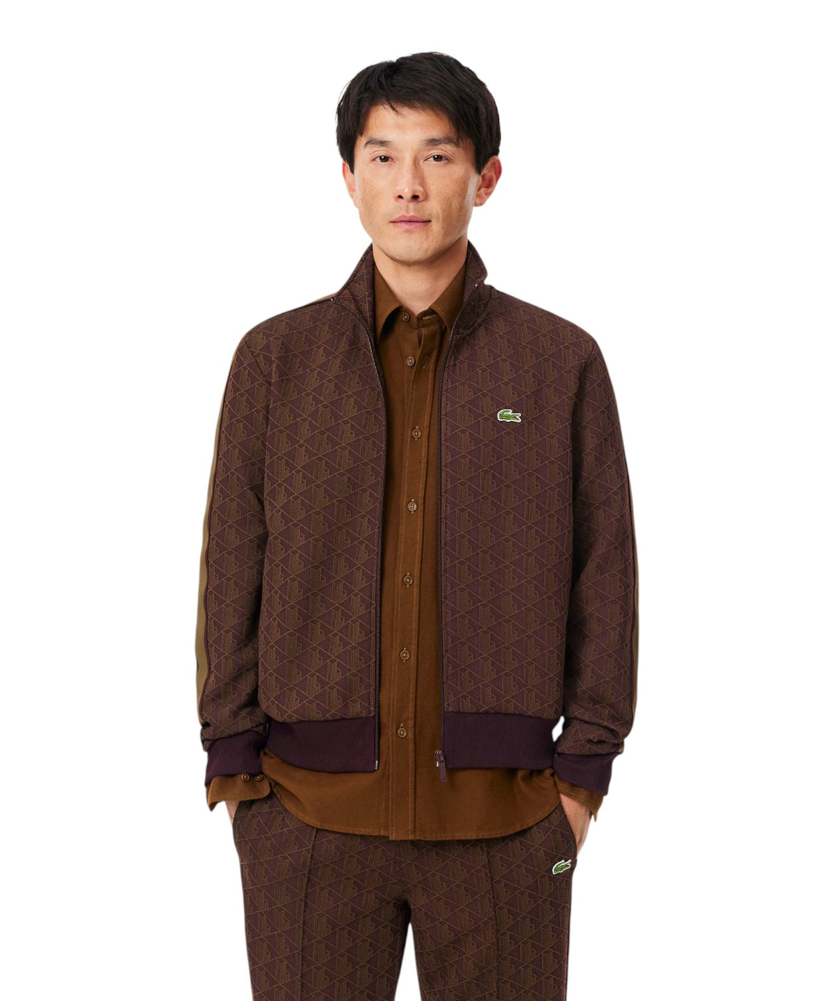 Veste de survêtement homme Lacoste en jacquard avec fermeture éclair