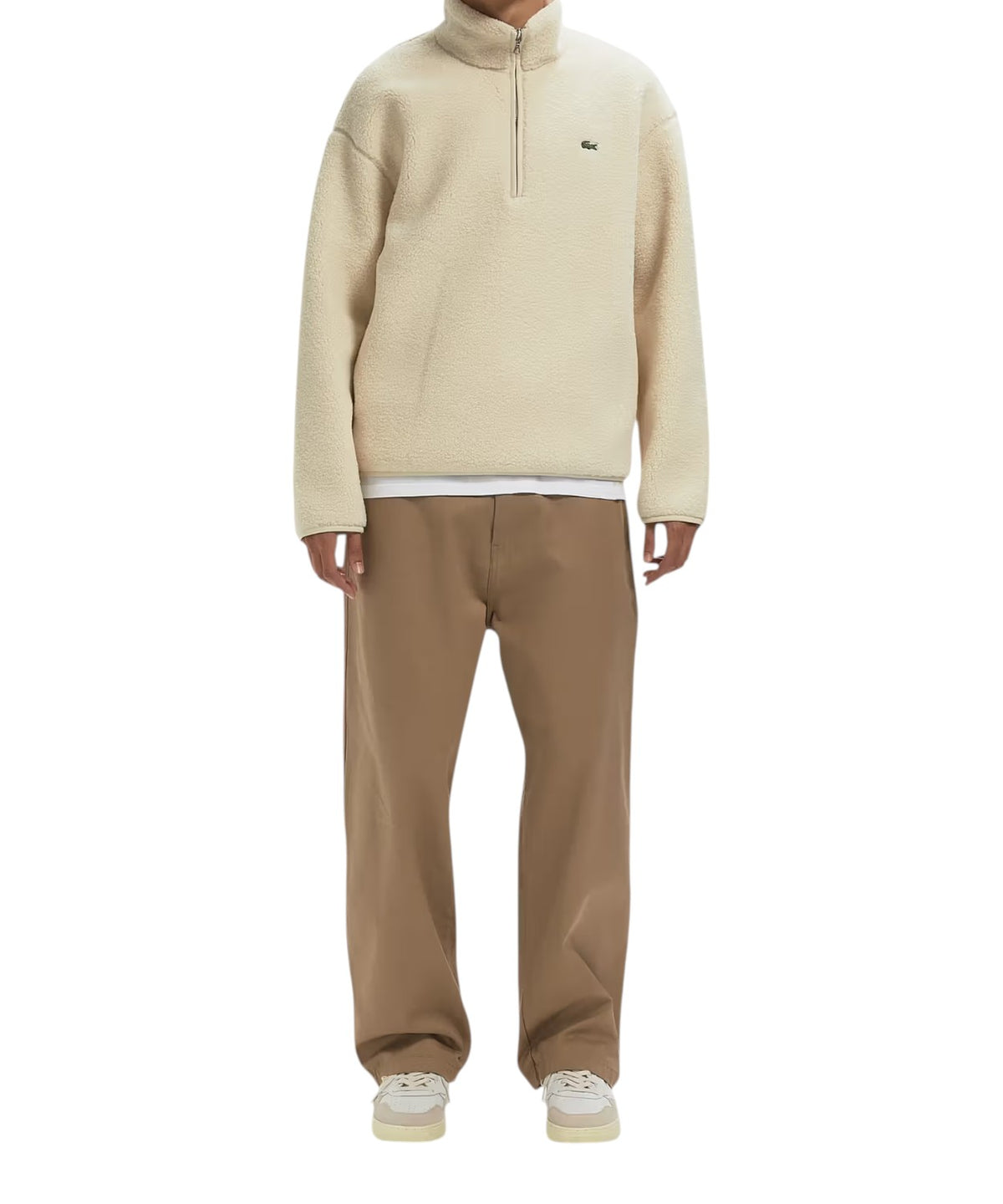 Sweatshirt Homme Lacoste Half-Zip en polaire douce
