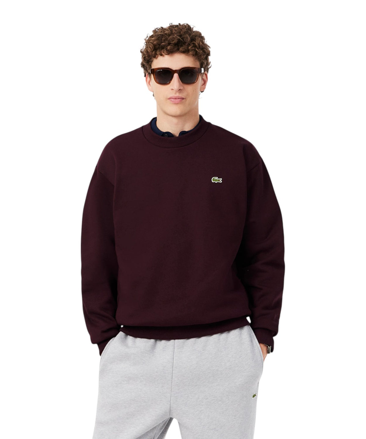 Sweat-shirt Lacoste en coton molletonné