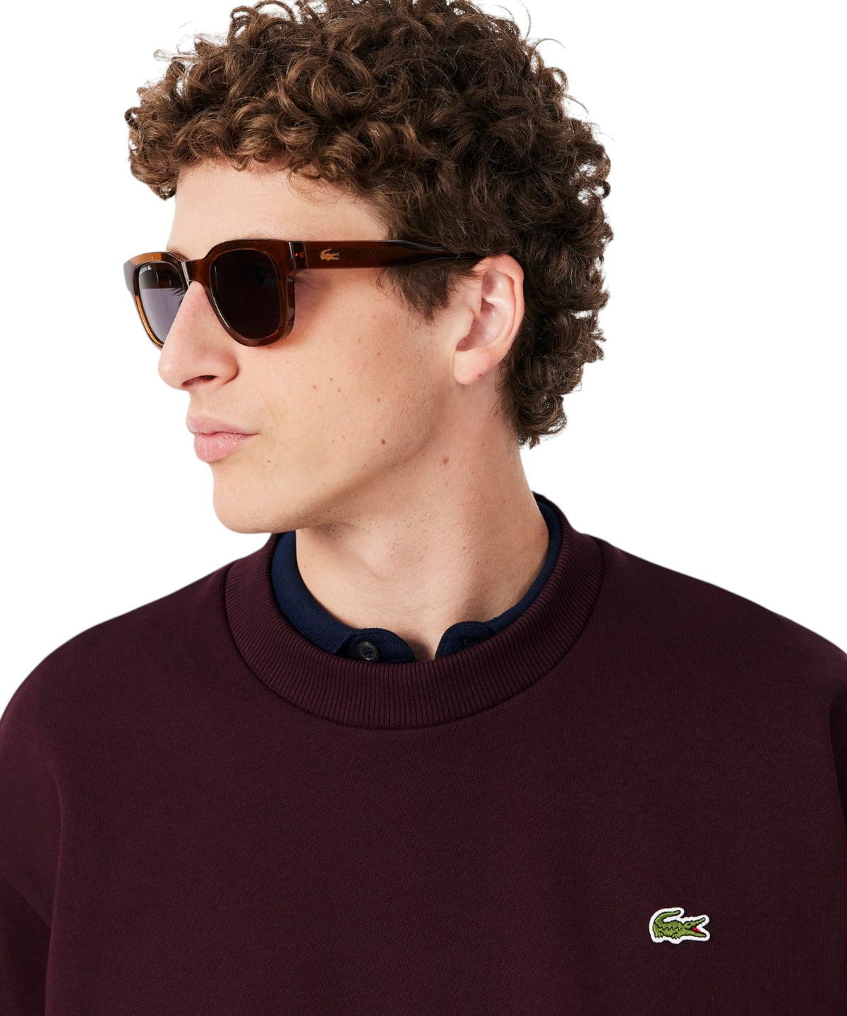 Sweat-shirt Lacoste en coton molletonné