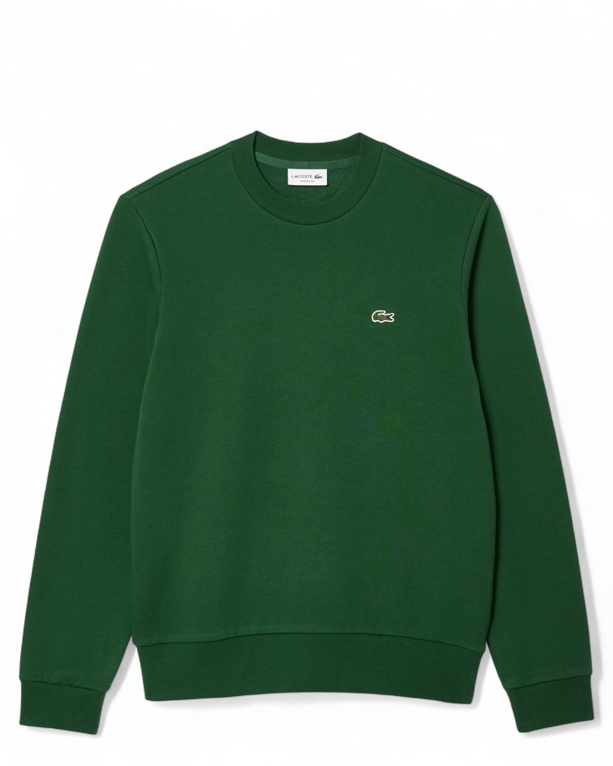 Felpa Girocollo in Pile con Logo Ricamato-LACOSTE-Felpe-Vittorio Citro Boutique